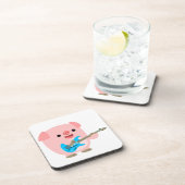 Cute Rockin Cartoon Pig Onderzetters Set (Rechterzijde)