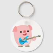 Cute Rockin Cartoon Pig Sleutelhanger (Voorkant)