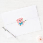 Cute Rockin Cartoon Pig Sticker (Envelop)