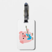 Cute Rockin' Cartoon Varken Bagage Label (Achterkant verticaal)