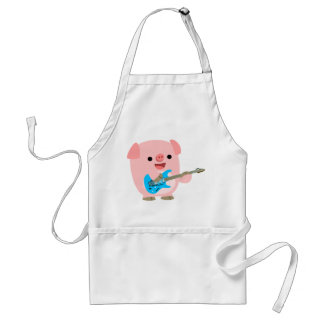 Cute Rockin' Cartoon Varken Schort