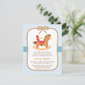 Cute Rocking Horse Baby Shower Invitations Kaart (Staand voorkant)