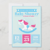 Cute Rocking Horse Baby shower Kaart (Voorkant)