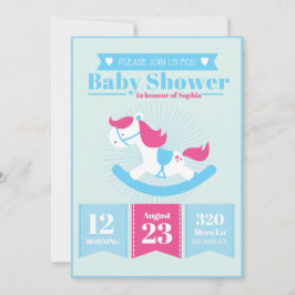 Cute Rocking Horse Baby shower Kaart