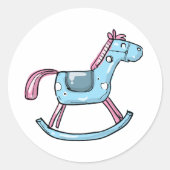 Cute rocking horse ronde sticker (Voorkant)