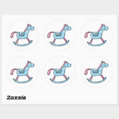 Cute rocking horse ronde sticker (Vel)
