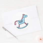Cute rocking horse ronde sticker (Envelop)