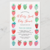 Cute Rode Aardbei babyshower budget uitnodiging (Voorkant)