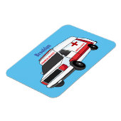 Cute rode ambulancewagen cartoon magneet (Linkerzijde)