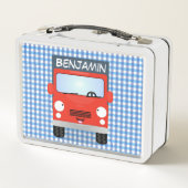 Cute rode bezorgwagen cartoon illustratie (Achterkant)