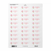 Cute Rode Bloem Waterverf Minimal Retouradres Etiket (Full Sheet)