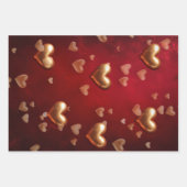 Cute Rode bloemmotief & Roze Harten Valentijnsdag Inpakpapier Vel (Voorkant 2)