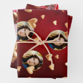 Cute Rode bloemmotief & Roze Harten Valentijnsdag Inpakpapier Vel (In situ)