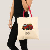 Cute Rode Brandweerwagen Brandweerman Kinderen Tas (Voorkant (product))