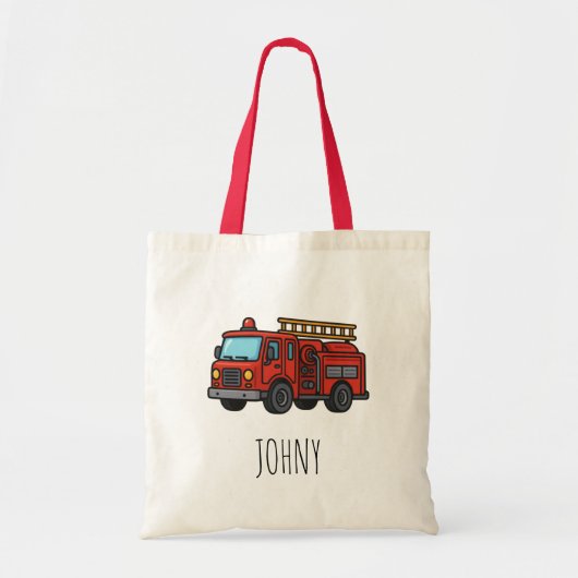 Cute Rode Brandweerwagen Brandweerman Kinderen Tas (Voorkant)
