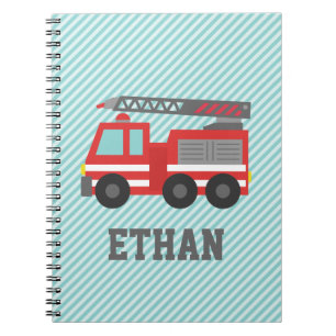 Cute Rode Brandweerwagen voor Kleine Brandweerlied Notitieboek