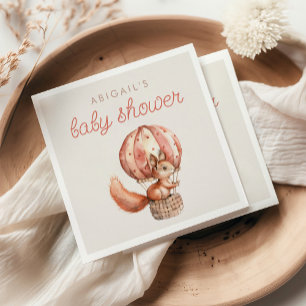 Cute Rode Eekhoorn Ballon Baby Shower Servet