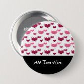 Cute Rode en Roze Harten met Vleugels Ronde Button 7,6 Cm (Voorkant /achterkant)