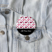 Cute Rode en Roze Harten met Vleugels Ronde Button 7,6 Cm (In situ)