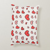 Cute rode en roze harten patroon accent kussen (Achterkant (Verticaal))