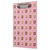 Cute Rode Fluwelen Patchwork Koekje Teddybeer Klembord (Links)