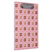 Cute Rode Fluwelen Patchwork Koekje Teddybeer Klembord (Rechts)