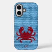 Cute Rode Haak Krab Garens Naam Initiaal Case-Mate iPhone Case (Achterkant)