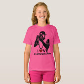 Cute Rode Hart Liefde Design Meisjes Basic T-Shirt (Voorkant volledig)