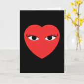 Cute Rode Hart met Ogen Kaart (Gele Bloem)