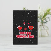 Cute rode harten feestdagenkaart (Staand voorkant)