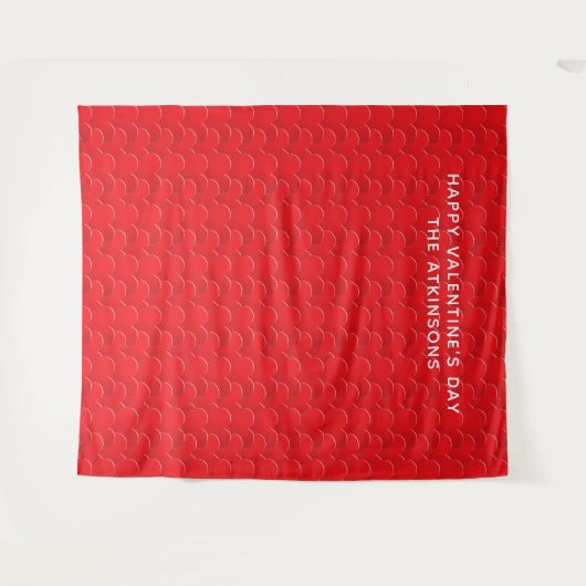 Cute rode harten Valentijnsdag feest achtergrond Wandkleed (Voorkant (horizontaal))