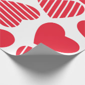 Cute Rode Hartjes Patroon Op Wit Cadeaupapier (Hoek)