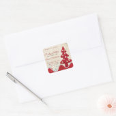 Cute Rode Kerstboom, Koekjes en Snoepjes Vierkante Sticker (Envelop)