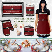 Cute Rode Kerstman Pak Kerst Schort