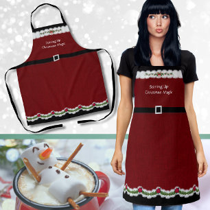 Cute Rode Kerstman Pak Kerst Schort