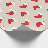 Cute Rode Kerstsok Inpakpapier (Hoek)