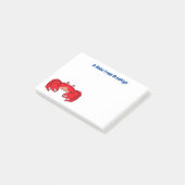 Cute rode krab cartoon illustratie post-it® notes (Schuin)