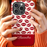 Cute Rode Lippenstift Kusjes Script Naam