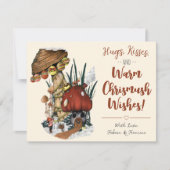 Cute Rode Paddenstoelenhuis Kerstkaart (Voorkant)