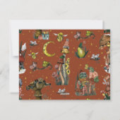 Cute Rode Paddenstoelhuis Kerstkaart (Achterkant)