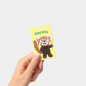 Cute rode panda cartoon illustratie badge (Handheld)