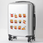 Cute Rode Panda Sticker Pack — Kawaii Uitdrukking (Koffer)