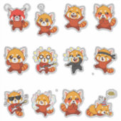 Cute Rode Panda Sticker Pack — Kawaii Uitdrukking (Voorkant)