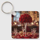 Cute Rode Roos Valentijnspecial Romantisch Sleutelhanger (Voorkant)