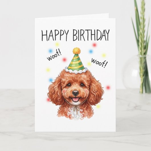 Cute Rode Speelgoed Poodle Doodle Makkelijk Aangep Kaart (Voorkant)