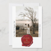 Cute Rode Waszegel Foto Minimalistische Save The D Date (Voorkant)