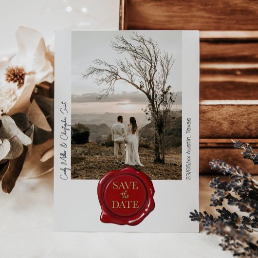 Cute Rode Waszegel Foto Minimalistische Save The D Date