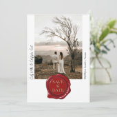 Cute Rode Waszegel Foto Minimalistische Save The D Save The Date (Staand voorkant)