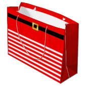 Cute rode & witte gestreepte cadeautas (Achterkant Gekanteld)