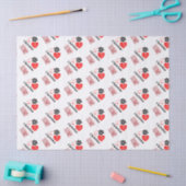 Cute Rode & Witte Pootafdruk Valentijnsdag Hartjes Tissuepapier (Craft)